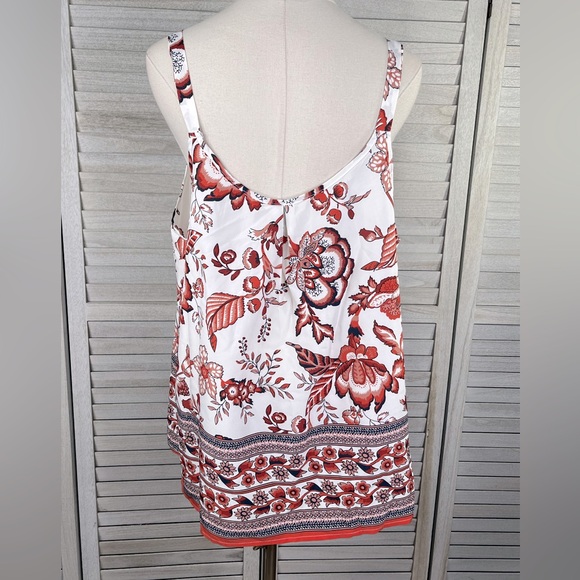 SHEIN (CURVE) Floral Print Cami Style Tank Top Red/Multi-2XL - Picture 2 of 2